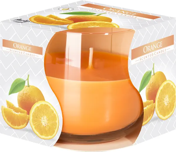Lumânare parfumată Bispol Aura - Portocală, 130 g