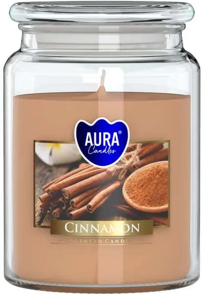 Lumânare parfumată Bispol Aura - Scorțișoară, 500 g