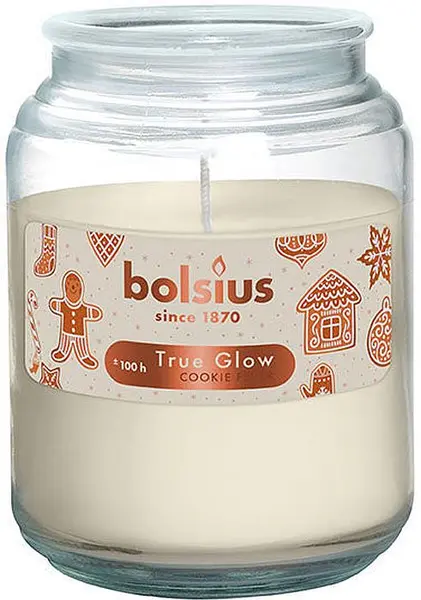 Lumânare parfumată Bolsius True Glow - Cookie Fever, 100 h