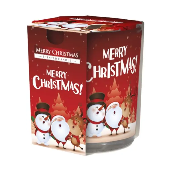 Lumanare Parfumata in Pahar Imprimat, Merry Christmas, 22 Ore