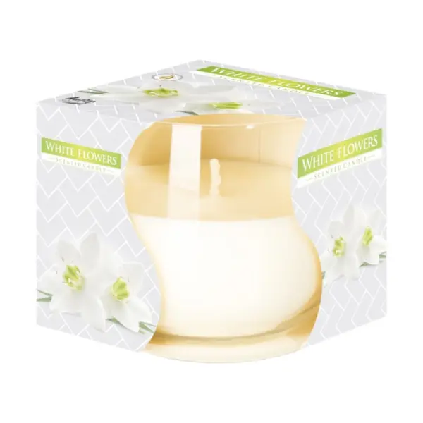 Lumanare Parfumata in Pahar White Flowers, 18 Ore