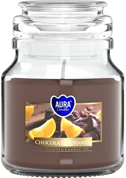 Lumânare parfumată într-un borcan Bispol Aura - Chocolate and Orange, 120 g