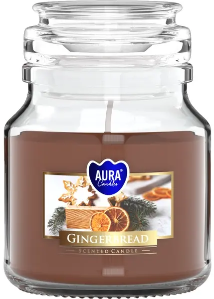 Lumânare parfumată într-un borcan Bispol Aura - Gingerbread, 120 g