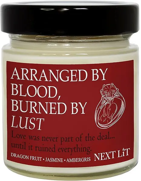 Lumânare parfumată Next Lit Burning Tropes - Arranged by Blood, Burned by Lust, 180 g