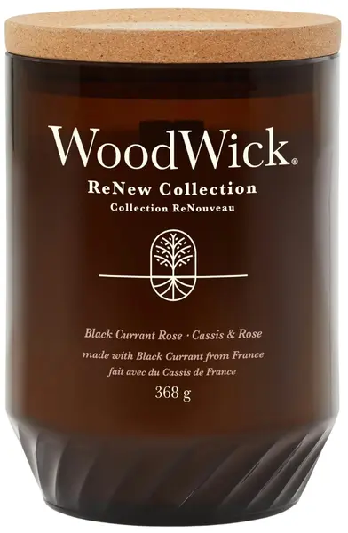 Lumânare parfumată WoodWick ReNew - Coacăze negre și trandafir, 368 g