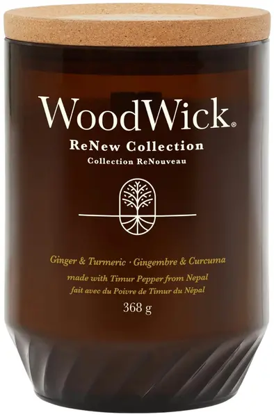 Lumânare parfumată WoodWick ReNew - Ghimbir și turmeric, 368 g