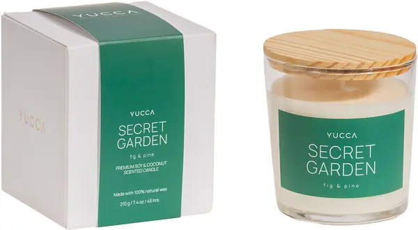 Lumânare parfumată Yucca - Secret Garden, 210 g