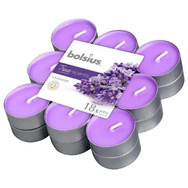 Lumanare Pastila Bolsius, Lavanda, Timp de Ardere 4 Ore, 18 Bucati