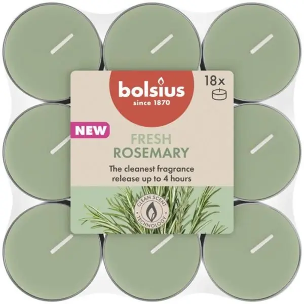 Lumanare Pastila, Rozmarin, 4 Ore, 18 Bucati, Bolsius