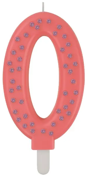 Lumanare pentru tort - Number 0 - Pink | Legami