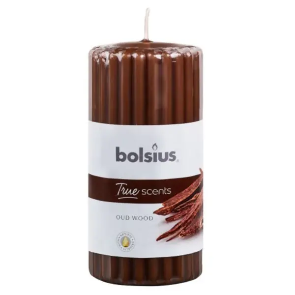 Lumanare Stalp 120 x 58 mm Bolsius, Lemn de Oud