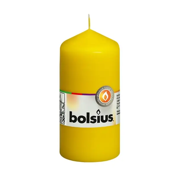 Lumanare Stalp Bolsius, Galben, 120 x 58 mm