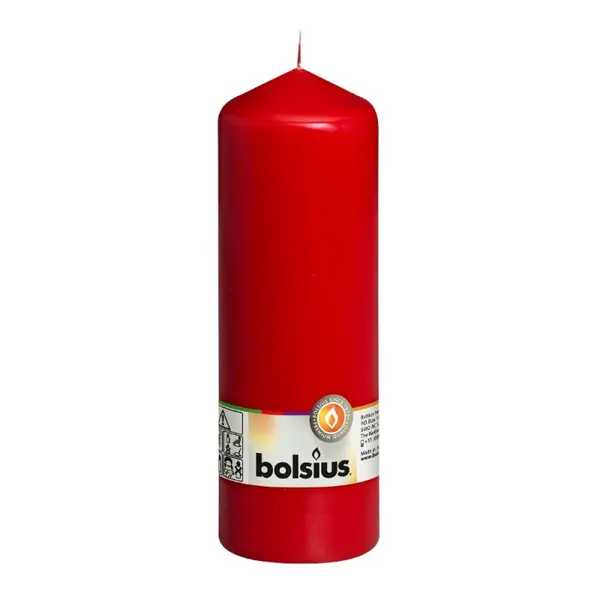 Lumanare Stalp Rosie, 200 x 68 mm, Bolsius