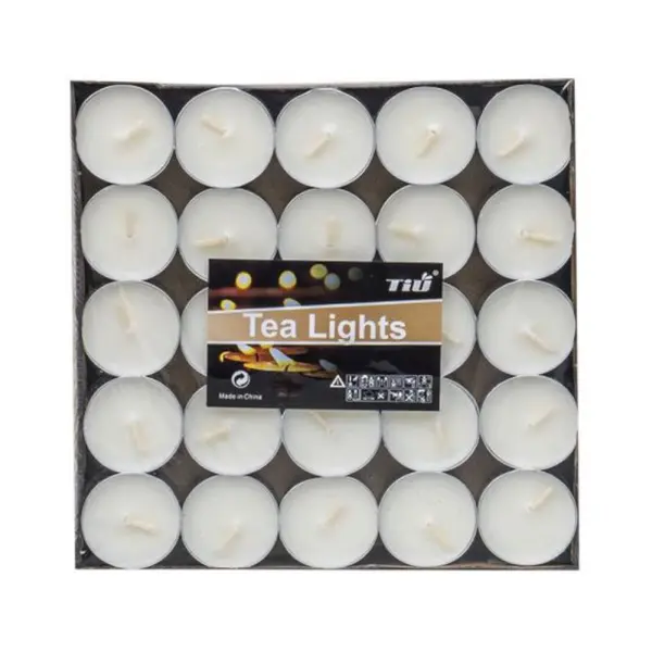 Lumanari Decorative, Timp de Ardere 4h, Albe, 14 g, 50 Bucati