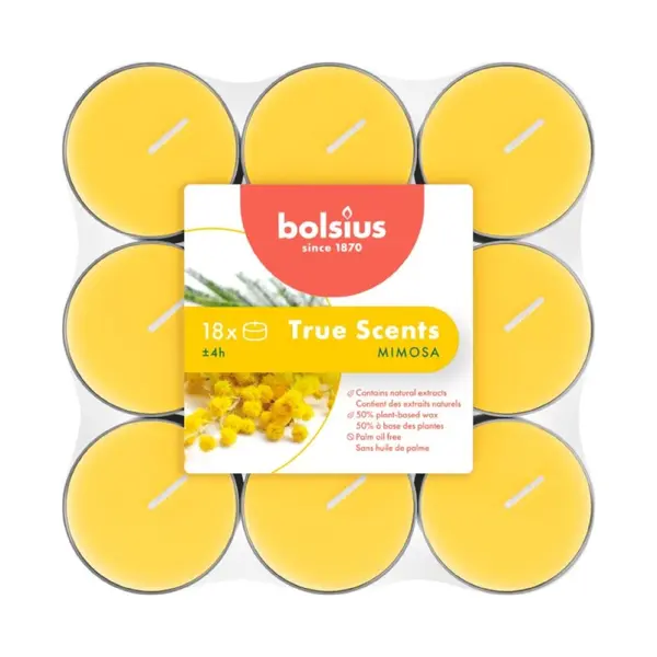 Lumanari Pastila, 4 Ore, Mimosa, Bolsius, 18 Bucati