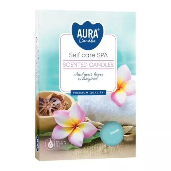 Lumanari Pastila Aura, Self Care Spa, Timp de Ardere 4 Ore, 6 Bucati