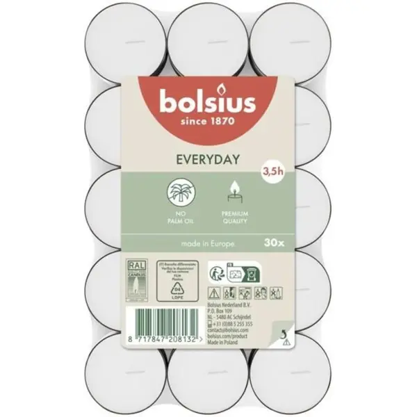 Lumanari Pastila ED, 3.5 Ore, 30 Bucati, Bolsius