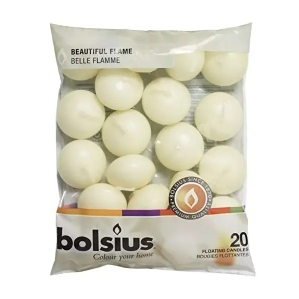 Lumanari Plutitoare Crem, 20 Bucati