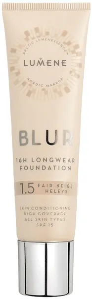 Lumene Blur Fond de ten, SPF15, 1.5 Fair Beige, 30 ml