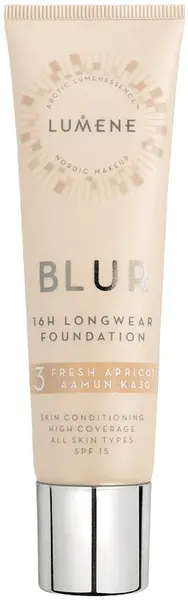 Lumene Blur Fond de ten, SPF15, 3 Fresh Apricot, 30 ml