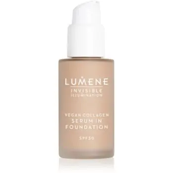 Lumene Invisible Illumination Vegan Collagen Serum in Foundation make-up cu textura usoara cu efect de nutritiv