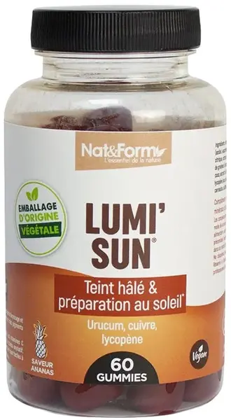 Lumi Sun – Formulă pentru un bronz uniform, 60 comprimate gélificate, Nat&Form