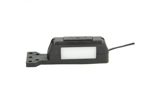 Lumina clarificare stanga, rosu alb, LED, inaltime 105mm; latime 28mm; adancime 34mm, in relief, lungime cablu 210mm, cu cuier, 12 24V (drept in relief)