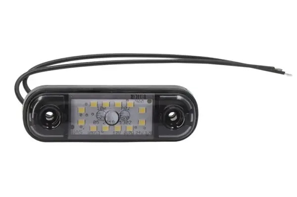 Lumina delimitare stanga dreapta, forma: oval, fumuriu alb, LED, inaltime 24,2mm; latime 83,8mm; adancime 10,4mm lungime cablu 230mm, 12 24V (IP66 IP68)