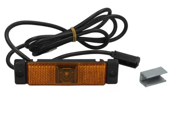 Lumina delimitare stanga dreapta; UNIFAB, forma: dreptunghiular, portocaliu, LED, inaltime 32mm; latime 130mm lungime cablu 1500mm, fara prindere, 10 12 24 30V (conector: CLICK-IN PR, IP6K9K, UNIFAB)