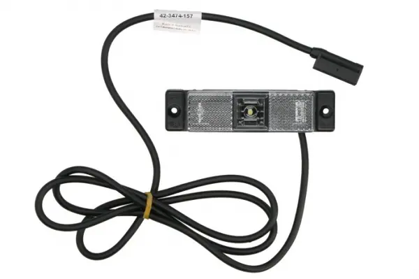 Lumina delimitare stanga dreapta; UNIFAB, forma: dreptunghiular, alb, LED, inaltime 32mm; latime 130mm lungime cablu 1500mm, fara prindere, 10 12 24 30V (conector: CLICK-IN PR, IP6K9K, UNIFAB)