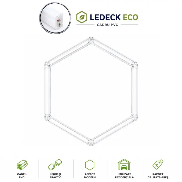 Lumină LED Hexagonală - 1 Modul 83x98CM - Garaj, Dormitor, Cameră Gaming, Spații Private