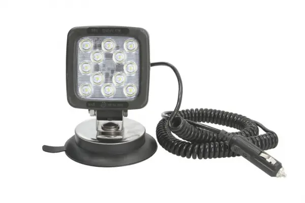 Lumina lucru (LED, 12 24V, 17W, 1750lm, numar elemente LED: 12, lungime: 101mm, inaltime: 101mm, adancime: 60mm, cu comutator; cu dop; cu fir spiralat de 3m; montabil cu magnet)