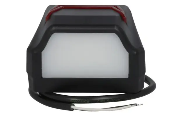 Lumina numar inmatriculare (LED, 12 24V, culoare: negru, culoare sticla: rosu alb, 58x70x93,5mm, lungime cablu: 500mm, cu lumina de pozitie)