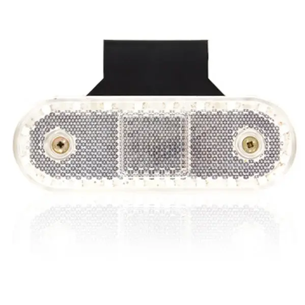 Lumini clarificare stanga dreapta, forma: oval, alb, LED, inaltime 40mm; latime 114mm; adancime 25mm, in relief, lungime cablu 220mm, cu cuier, 12 24V