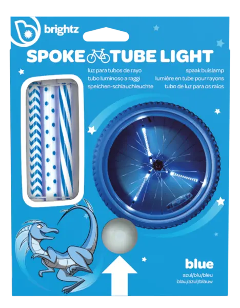 Lumini tubulare LED pentru roti bicicleta, SpinBrightz, albastru