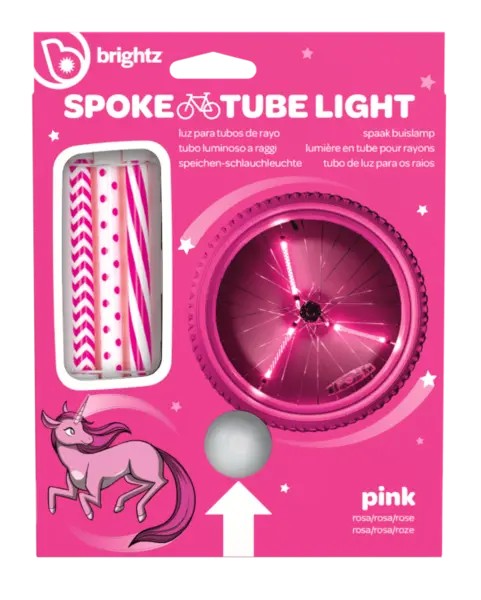 Lumini tubulare LED pentru roti bicicleta, SpinBrightz, roz
