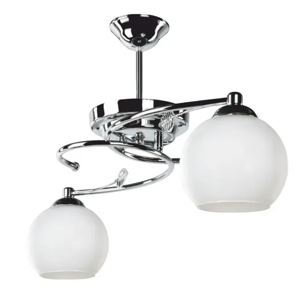 Lustra cu 2 lumini PWL-0966, alb-argintiu, D67x38 cm