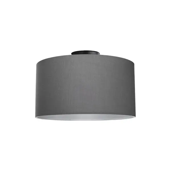 Lustra cu o singura lumina Momoa abajur din tesatura gri 30x30x21+ cm
