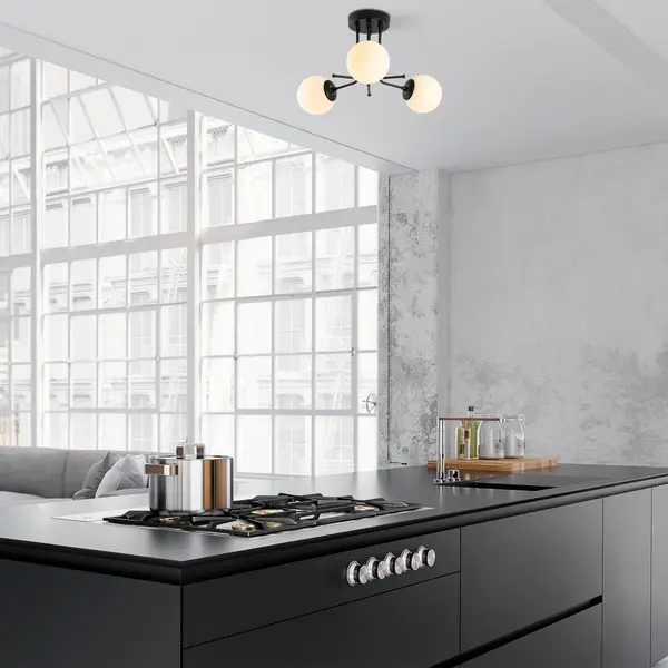 Lustra Daisy Chandelier, Negru, 48x48x34 cm
