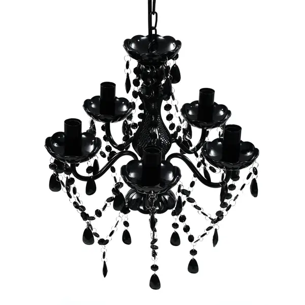Lustra de cristal, 5 becuri, negru
