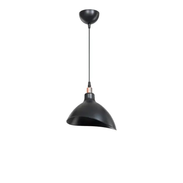 Lustra de tavan cu un singur bec Oufoa, neagra, D22x22 cm