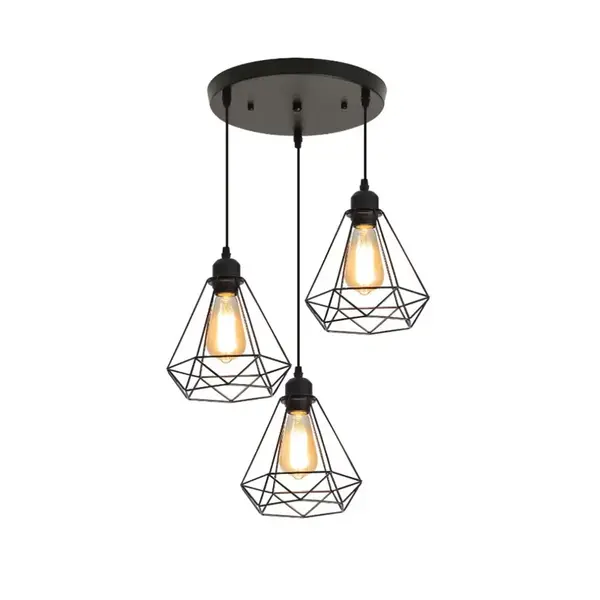 Lustra Jabrey cu trei lumini metal negru 30x30x100 cm