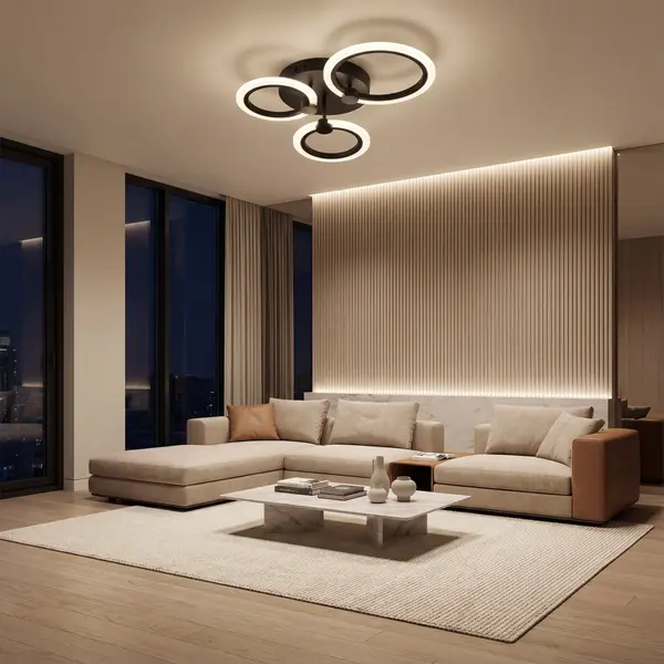 LUSTRA LED CERCURI 40W CU 3 BRATE 3 CULORI+IR 440mm x 150mm - Default Title
