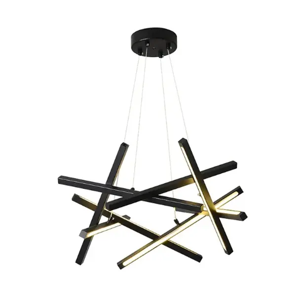Lustra LED, Luminis, Negru, 85x85x40 cm