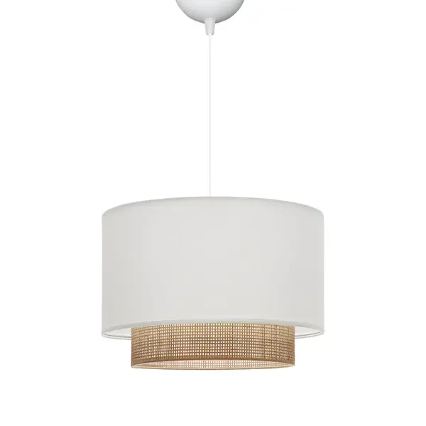 Lustra Newbay tesatura si mat, alb-Natural, D30x20 cm