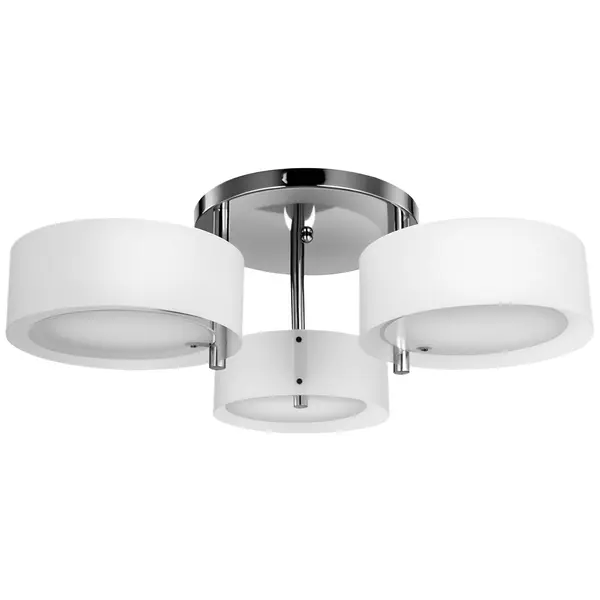 Lustră pendul Homcom 3-spot modern E27 lustră suspendată lampă pentru sufragerie, bucătărie Ø64 x 20 cm Alb Fără becuri | Aosom Romania