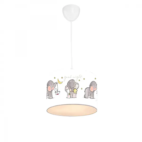 Lustra pentru copii PWL-1094 E27 alb - gri D24x70cm