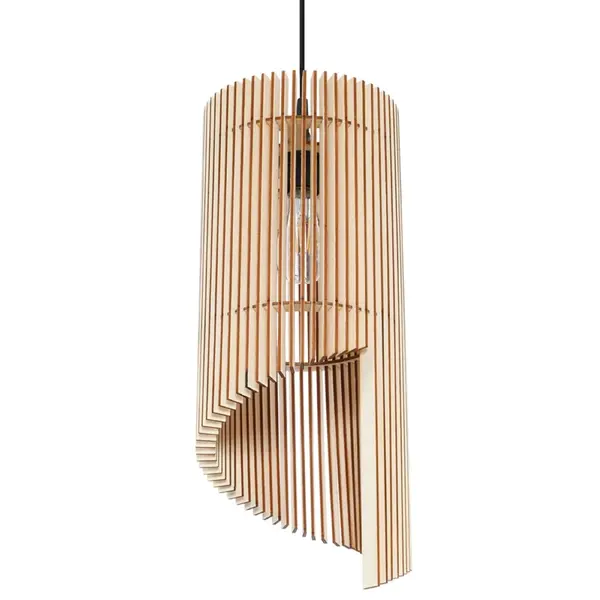 Lustra suspendata Alexia din lemn, Natural 21x21x120 cm