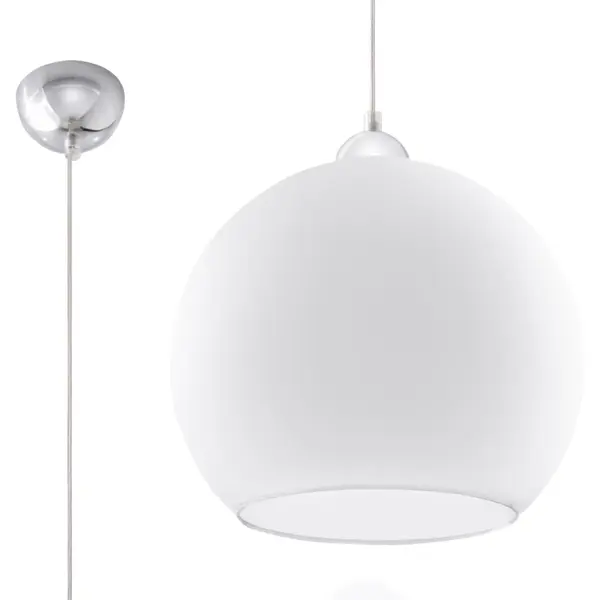 Lustra suspendata Ball Alb 30x30x120 cm