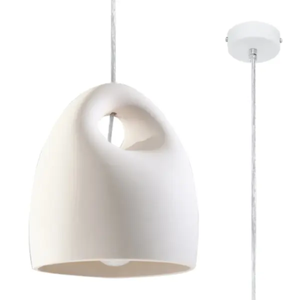 Lustra suspendata Bukano din ceramica Alb 25x25x126 cm